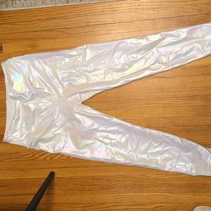 Never worn metallic white Zyia leggings